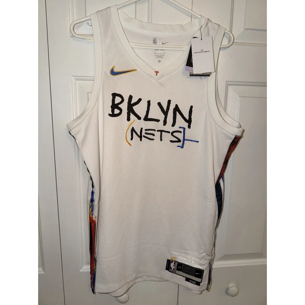 Original Men's Nike Brooklyn Nets Basquiat City Edition Jersey Size 48 - Large
